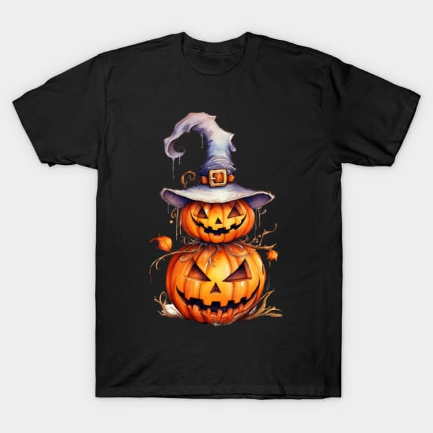 Harvest Moon's Glow - Halloween Pumpkin T-Shirt by SzlagRPG